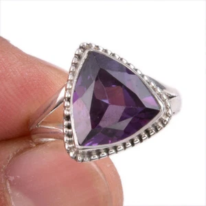 Natural Alexandrite Gemstone 925 Solid Sterling Silver Jewelry Ring Size 7 - Picture 1 of 3