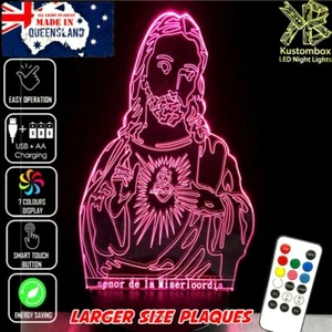 JESUS CHRIST OUR LORD SAVIOR 3D LED Battery USB Night Light 7 Colour Change Lamp - Picture 1 of 11