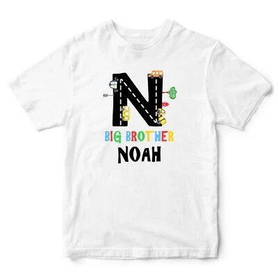 Big Brother Personalised Kids T Shirt shirt Baby Announcement Boy Annoucement... - Image 1 of 4