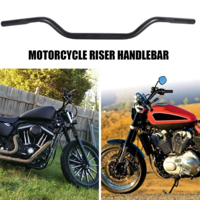 Vintage Style Flat Track Handlebars Black 1" Motorcycle Handlebar for Chopper Foto 1 de 4