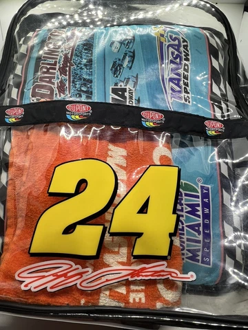 Nascar #24 Jeff Gordon Stadium Seat Cushion & clear backpack Backpack & towel Cover
