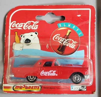 1997 COCA COLA MAJORETTE 1:64 DIE CAST CARS 1957 THUNDERBIRD 1958 CORVETTE / RED - Image 1 of 4