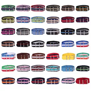 Bracelet montre-bracelet neuf arrivée 22 mm bande cambo nylon OTAN bracelet plusieurs couleurs - Photo 1/45