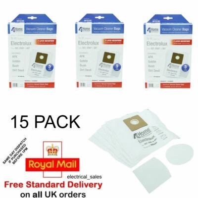 FITS TESCO VC206 VC207 VC406 VACUUM CLEANER CLOTH HOOVER DUST BAGS 15 PACK esd - Image 1 of 4