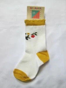 NEW Gymboree Vintage M/L FALL HARVEST White/Yellow Floral Socks 3-5yrs 9-11 - Picture 1 of 3