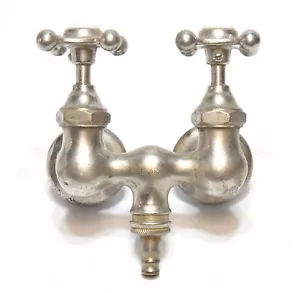 UNIQUE VINTAGE HOT AND COLD WATER FAUCET FIXTURE ARCHITECTURAL SALVAGE PLUMBING - Foto 1 di 9