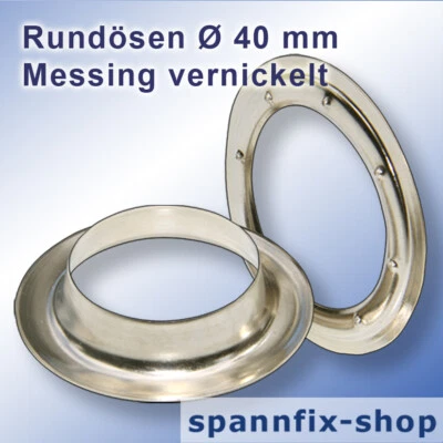 100 Pezzo Occhielli Ø 40 MM, Ottone Placcato Nichel Camion Piano Tout Bandierina - Immagine 1 di 3