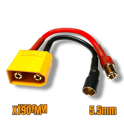Adapter XT90 Male auf 5.5mm Goldstecker Stecker Buchse Hochstrom Kabel - Bild 1 von 4