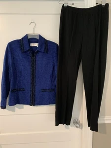 Koret Jacket And Pants Petite Medium Jacket Royal Blue/Black, Pants Solid Black - Picture 1 of 8