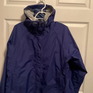 L.L. Bean Rain Jacket Womens XL Blue Trail Model Full Zip Hooded Waterproof - Picture 1 of 10