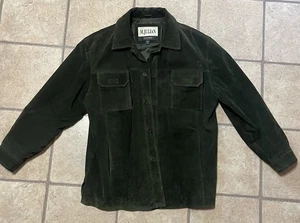 Leather M. Julian Wilson’s Leather Green Suede Jacket XL Button Up - Picture 1 of 4