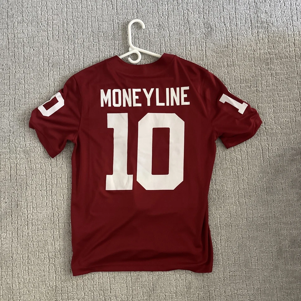 John Mateer Oklahoma Sooners OU Jordan Medium Jersey “Moneyline” Fanatics  1/1 - Image 1 of 4