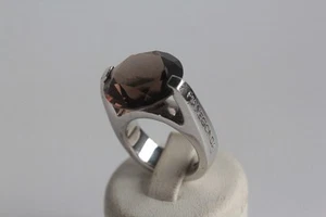 Anello argento PIANEGONDA quarzo affumicato T56,5 (61284) - Foto 1 di 8