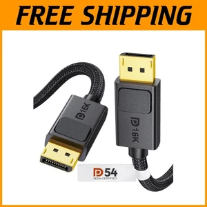 High-Speed 54Gbps DP 2.1 Cable - 10FT with Dynamic HDR and Audio Pass-through - Picture 1 of 10