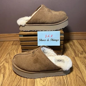 UGG Womens Size 7 Slipper Slip On Mule Shoes Brown - Picture 1 of 12