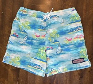 Vineyard Vines Swim Trunks Shorts Boys 6 Teal and Pink ๐๐๐๏ธ - Picture 1 of 4