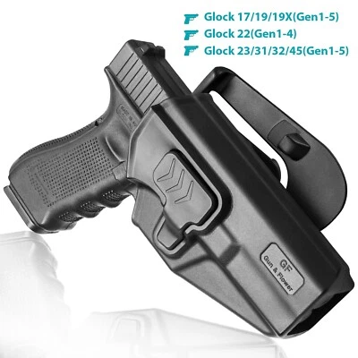Polymer OWB Holster Fits G17/19/ 23/31/32(Gen1-5), G22 (Gen 1-4), G19x/44/45 - Image 1 of 4