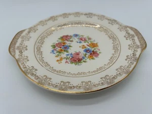 Royal Vintage Gold Trimmed 8" Handled Plate~Individual Plate~USED~Unmarked - Picture 1 of 9