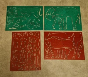 Vintage 4 x Sketch a Form Stencils - Animals and People - Picture 1 of 11