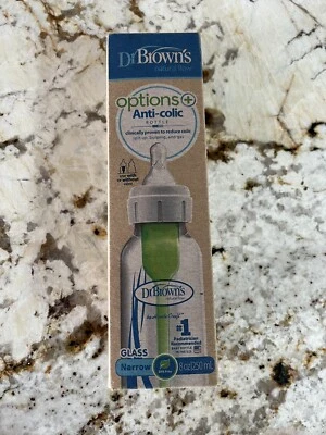 NUEVO biberón de vidrio transparente anticólicos Dr. Browns 8 OZ Foto 1 de 4