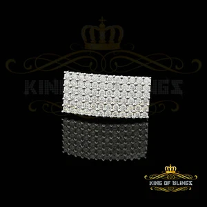 Silver White 4.25ct Cubic Zirconia Rectangle Men's Adjustable Ring Size 10 to12 - Picture 1 of 12