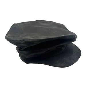 Gunner Foxx Master Hatter Vintage Leather Motorcycle Cruising Distressed Hat Cap - Picture 1 of 10
