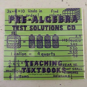 Teaching Textbooks Pre-Algebra Test Solution CD - Picture 1 of 4