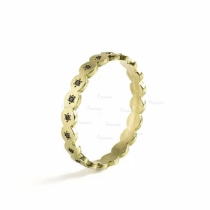14K Gold 0.10 Ct. Black Lab-Created Diamond Eternity Band Ring Wedding - Picture 1 of 1