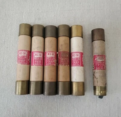 PACK DE 6 FUSIBLES RENOVABLES RES50 BUSSMANN SUPERLAG 50AMP 600VOLT Foto 1 de 4