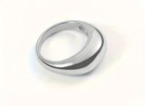 Divertido anillo banda cúpula plateado joyería de moda talla 7,25 - Imagen 1 de 9
