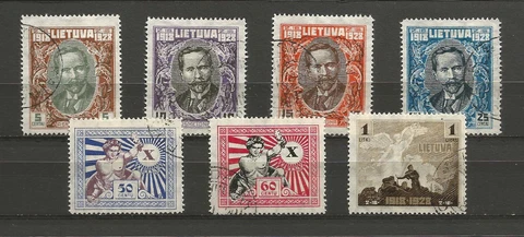Lithuania Litauen 1928 gest Mi 281-287 Sc 226-232 Tenth Anniver Independence iss Cover