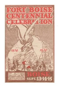 Poster stamp, Fort Boise Centennial Celebration, 1934, ungummed - Picture 1 of 1