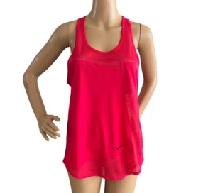 Nike Dri Fit Loose Fit Sleeveless Tank Top Sheer Hot Pink Womens Size M - Picture 1 of 5