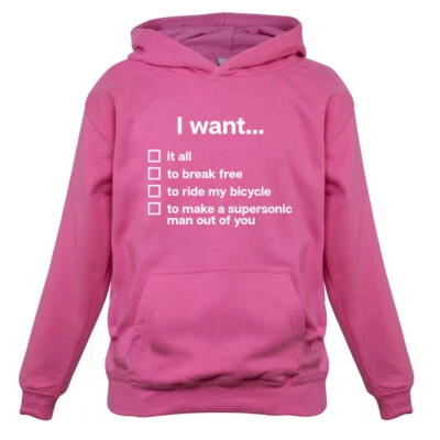 DRESSDOWN I Want... (Queen Lyrics) - Kinder Hoodie Rhapsody It All Freddie Musik Text