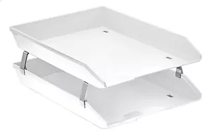 Acrimet Facility 2 Tiers Double Letter Tray Front Loading Design (White Color) - Picture 1 of 5