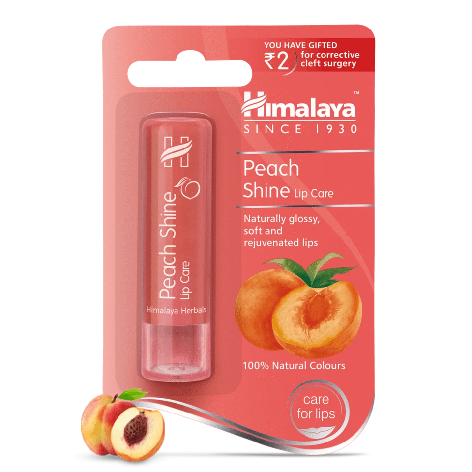 Himalaya Herbal PEACH SHINE Lip Care Lip Balm 4.5gm FREE SHIP - Image 1 of 1