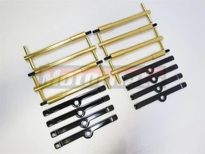 8x Gold Tall T-Bar Wing Nut Valve Cover Kit SBC Chevy 283 327 350 Bolts GO/BK - Picture 1 of 6