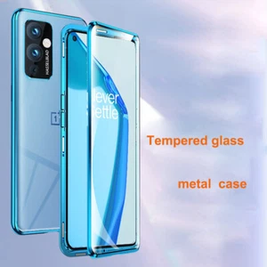 Luxury Metal Bumper Magnetic Front+ Back Double-Glass F OnePlus 9 Pro Case Cover - Picture 1 of 15