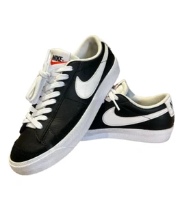 Nike Blazer Low ‘77 GS Black White Leather Vtg Classic 2021 DA4074-002 Sz 5.5Y - Picture 1 of 8