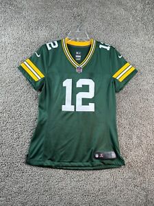 Green Bay Packers Jersey Womens Small Green Aaron Rodgers #12 Nike On Field