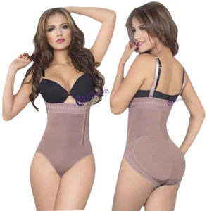 Tuta colombiana Fajas Colombianas alta fit pantaloncini senza spalline Levanta Cola - Foto 1 di 5