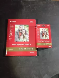 Canon PP-201 Photo Paper Plus Glossy II 4x6 100 Sheets & 8.5x11 20 Sheets - Picture 1 of 6