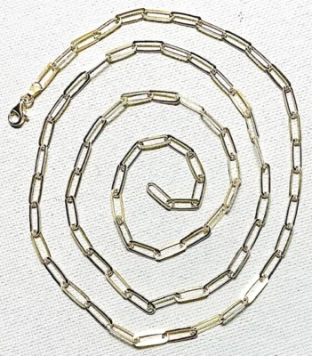 Collar con clip de plata de ley Vermeil (chapado en oro) 3,5 mm 30" Foto 1 de 4