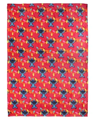 Disney Lilo And Stitch Manta Luces de Vacaciones Tacto de Seda Peluche Tiro 50" x 70" Foto 1 de 4