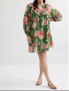 Neu mit Etikett $ 208 Anthropologie Farm Rio Blumenmuster Puffärmel Elinor Tunika KLEID Gr. 2X Plus - Bild 1 von 15