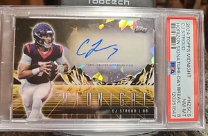 Cj Stroud Topps Midnight Daybreak Auto 1/5 Texans PSA 8 1ST Print - Picture 1 of 4