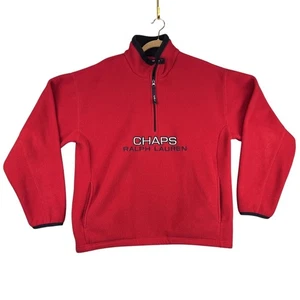 Pullover Chaps Ralph Lauren Para Hombre Grande Rojo Polar Cuarto Cremallera Deletrear - Imagen 1 de 11