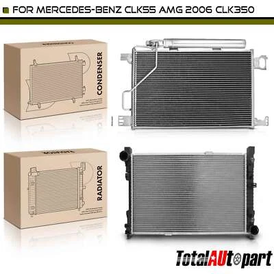 Nuevo kit de refrigeración de radiador y condensador de CA para Mercedes-Benz C209 CLK350 CLK55 AMG Foto 1 de 4