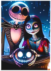 PESADILLA ANTES DE NAVIDAD * ACEO personalizado * Novedad * JACK & SALLY * Tarjeta artística - Imagen 1 de 1