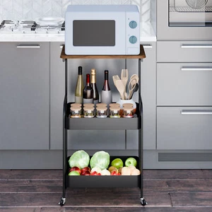 Freestanding Fruit Vegetable Basket Organizer Storage Basket with Wheelsndryt - Picture 1 of 15